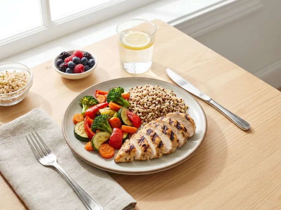 Balanced eating alongside a tirzepatide weight-loss plan